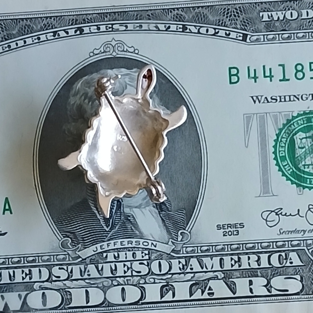 Sterling Silver Turtle Brooch - Picture 2 of 2